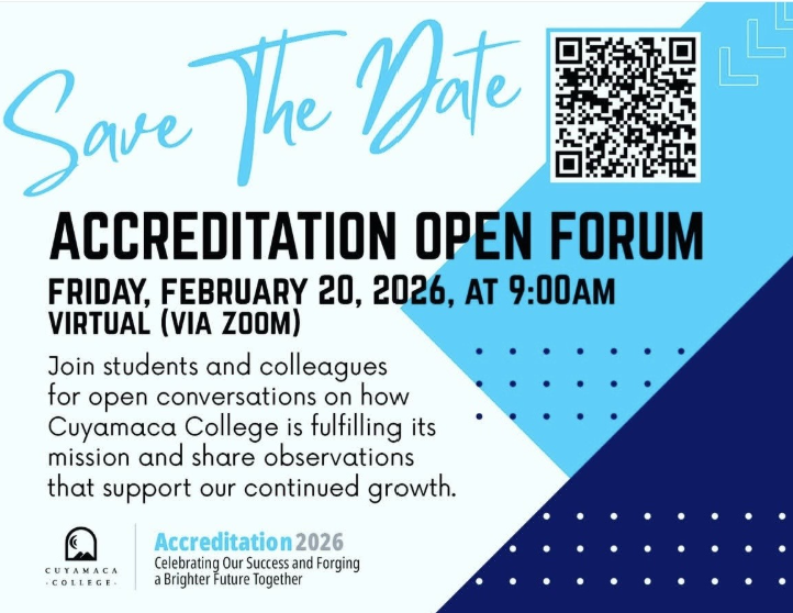 Cuyamaca College Accreditation Open Forum Flyer
