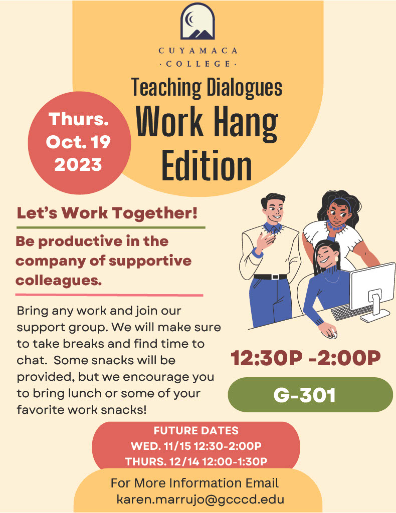 Fall Teaching Dialogues Work/Hang