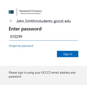 password information