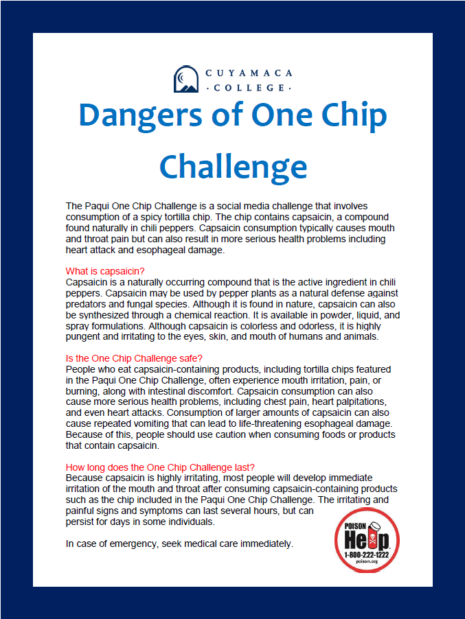 Danger of One Chip Challenge