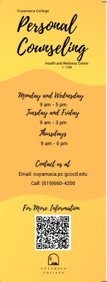 personal counseling hours 2023